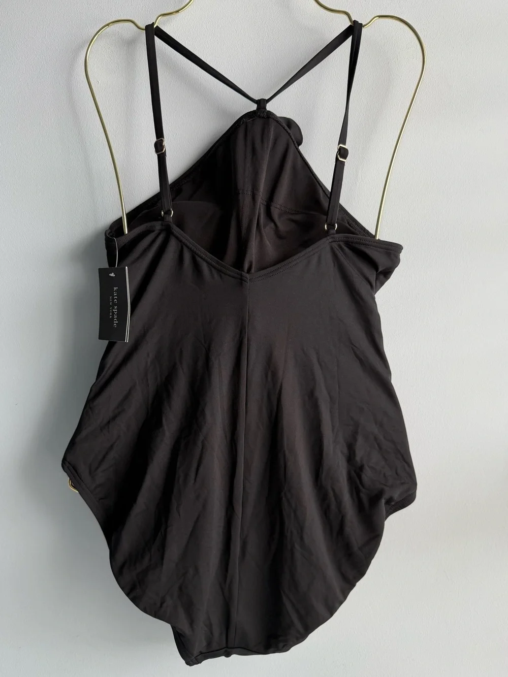 Kate Spade Women's Black High-Neck Rosette One-Piece Swimsuit Size Large